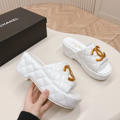 Chane1 top fashion thick-soled rhombus slippers 0724030812