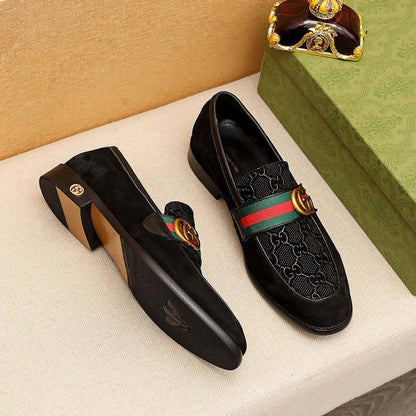 Men's luxury leather pattern loafers