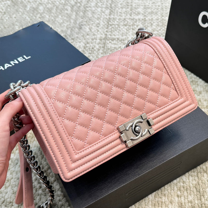 Quilted Caviar Silver Lock Bag 1824050305