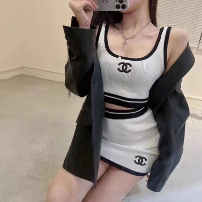 Vest and Skirt Two Piece Set 0823112301