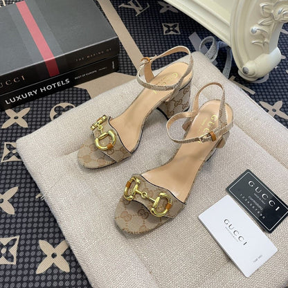 Classic Horsebit Leather Platform Sandals 1024031818