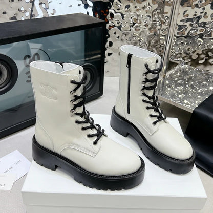 Thick soled leather boots 10CG24092606