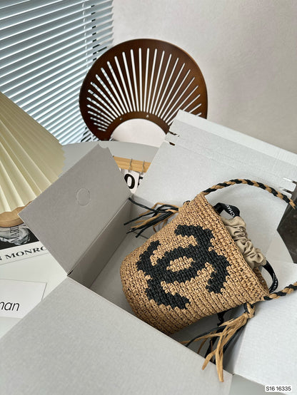 CNL summer woven bucket bag 0724041123