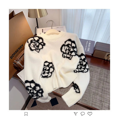 Small Fragrant Style Camellia Women's Autumn And Winter Sweater -PD052023122803