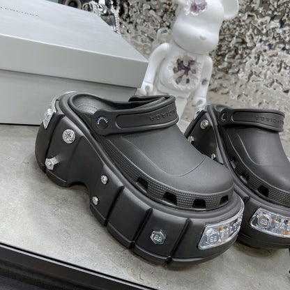 BB collaboration metal decorative thick-soled slippers 0724033101