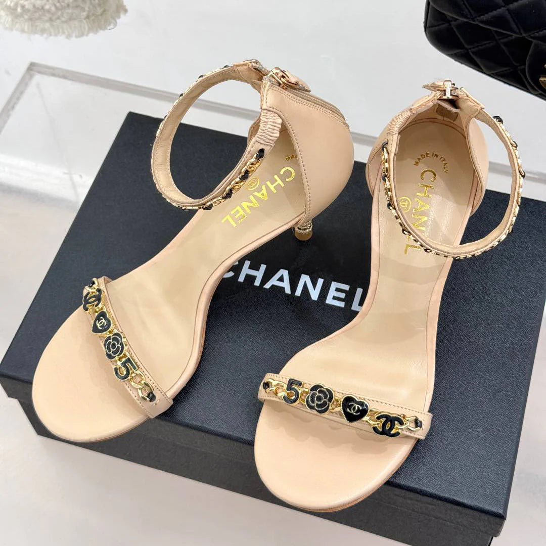 New hardware chain high-heeled sandals 1025042326