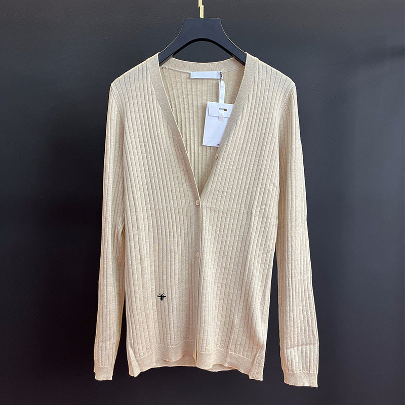 New Fashion V-Neck Long Sleeve Cardigan PF1023103019