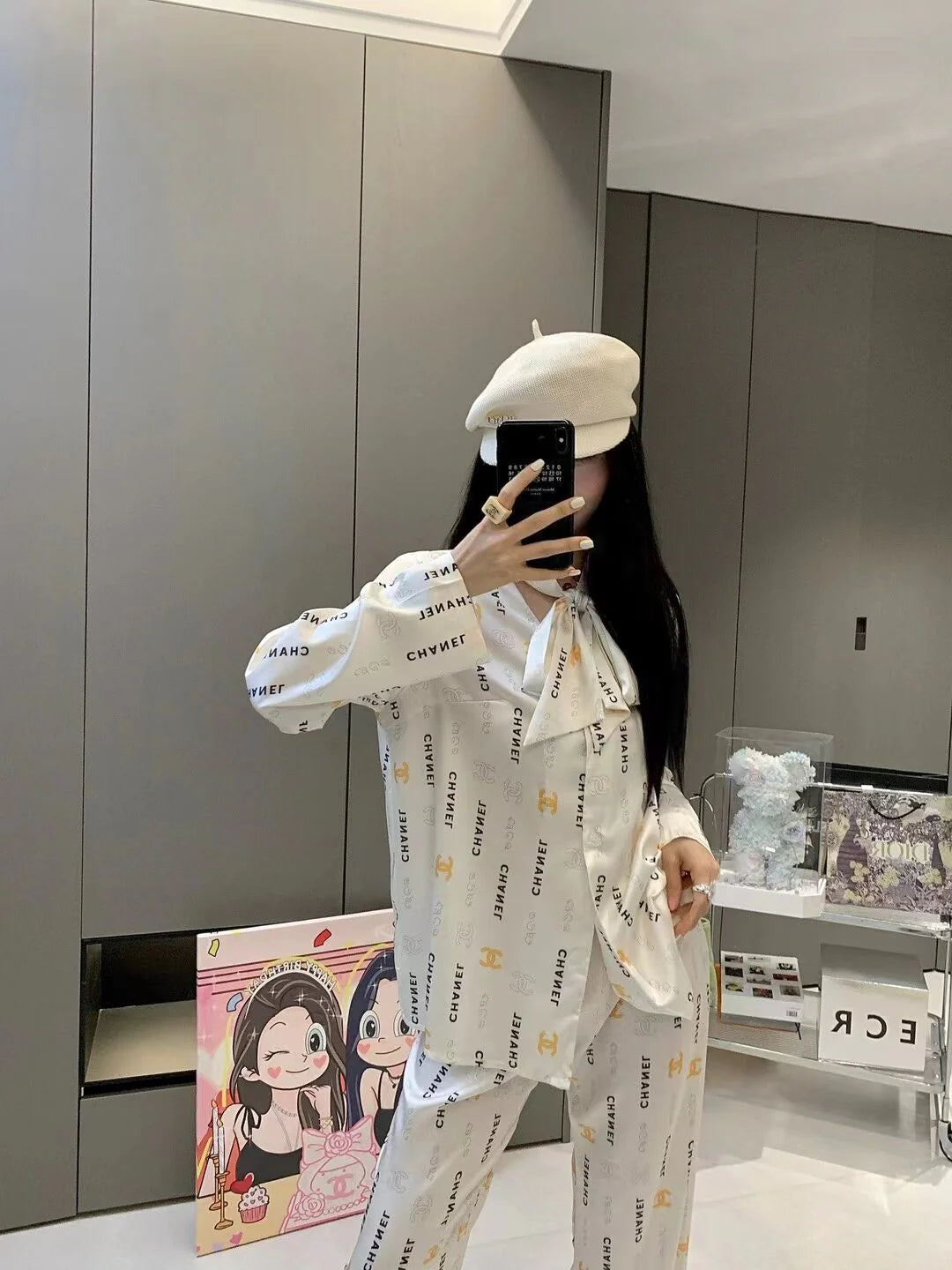 Premium Satin Print Shirt Trousers Suit 1024050910