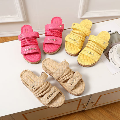 CNL knotted diamond thick-soled slippers 0724060602