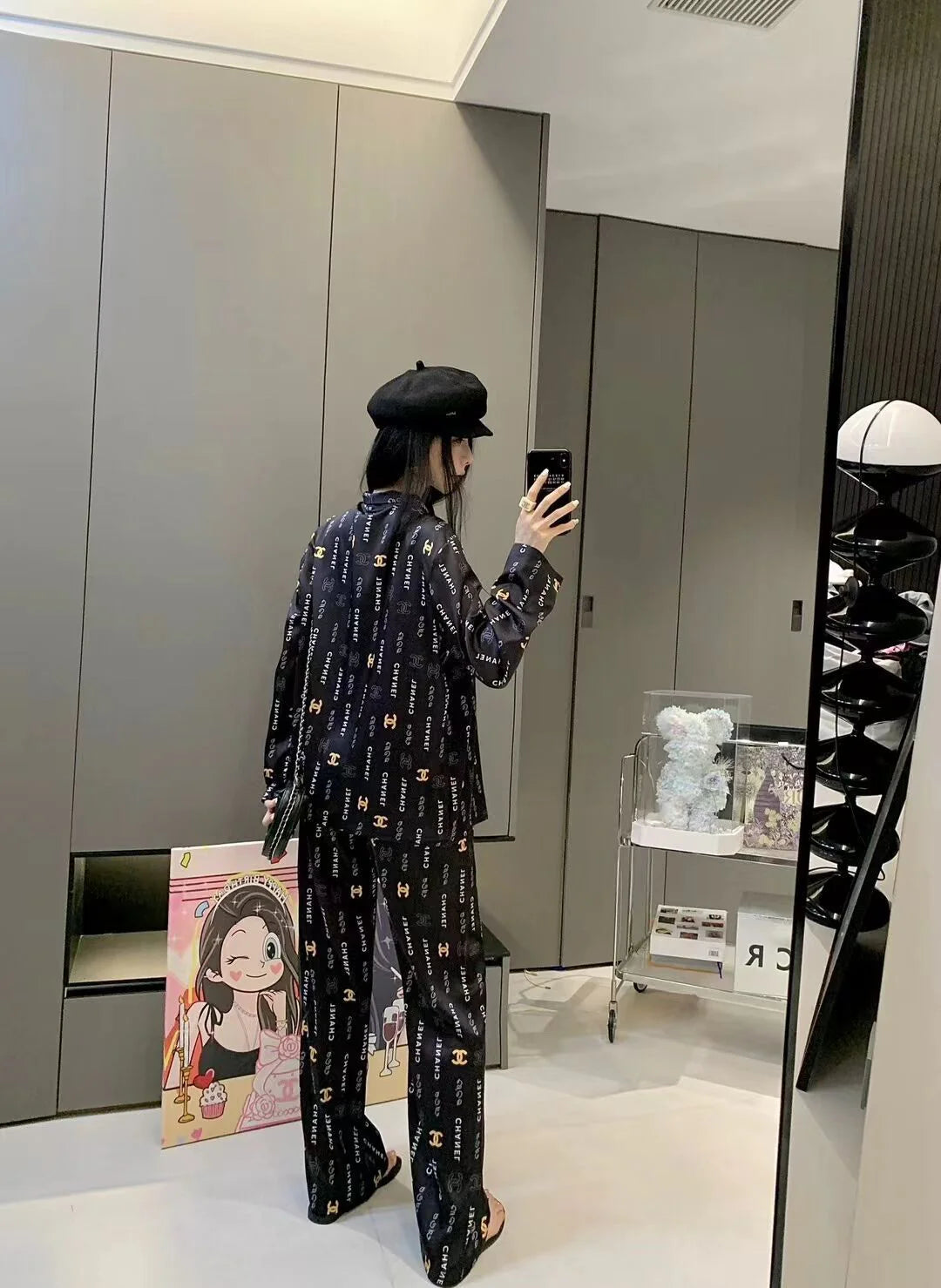 Premium Satin Print Shirt Trousers Suit 1024050910