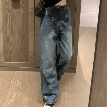 New style fashionable rhinestone straight jeans 1024022302