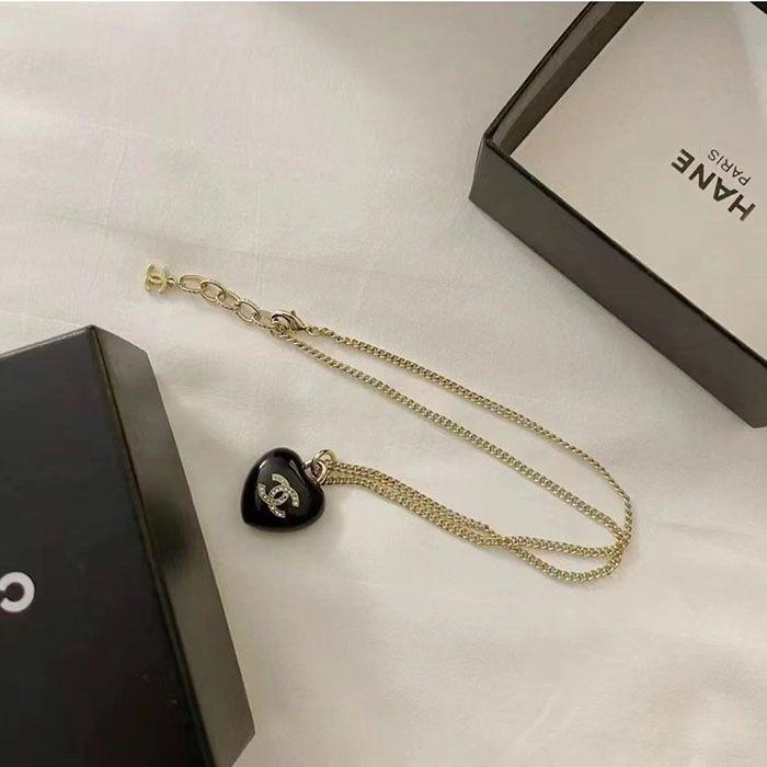 Simple and Versatile Love Black Necklace 0823112208