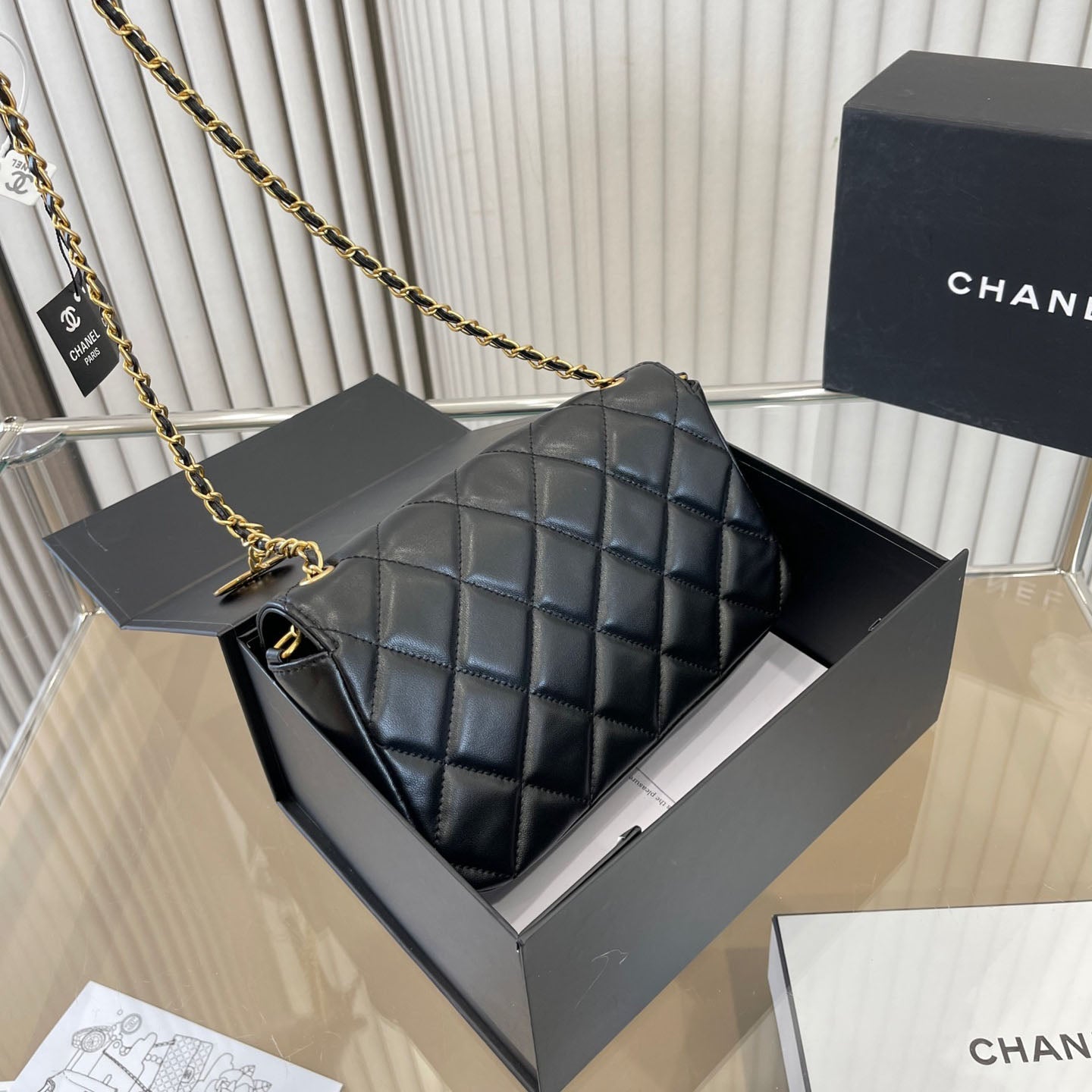 Black Exquisite Luxury Chain Bag WLFBG23021714