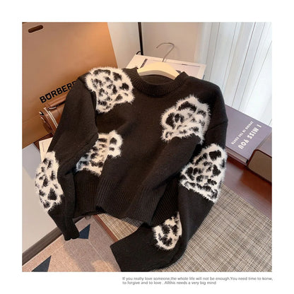 Small Fragrant Style Camellia Women's Autumn And Winter Sweater -PD052023122803