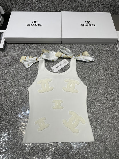 Summer new style tie bow jacquard knitted vest 0724042302