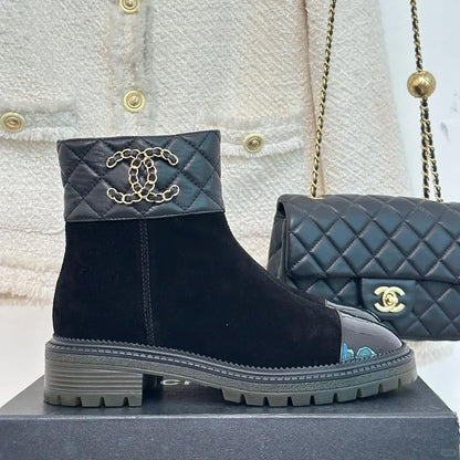 Fashion Diamond Patterned Martin Short Boots 1023120406