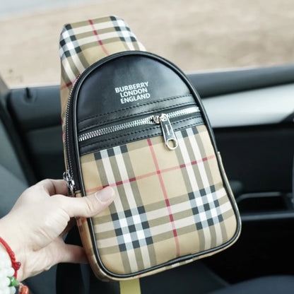 Men's fashion versatile plaid chest bag 1024032806