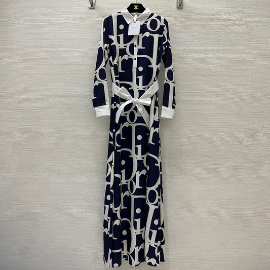 New versatile printed long sleeved dress　1024072503