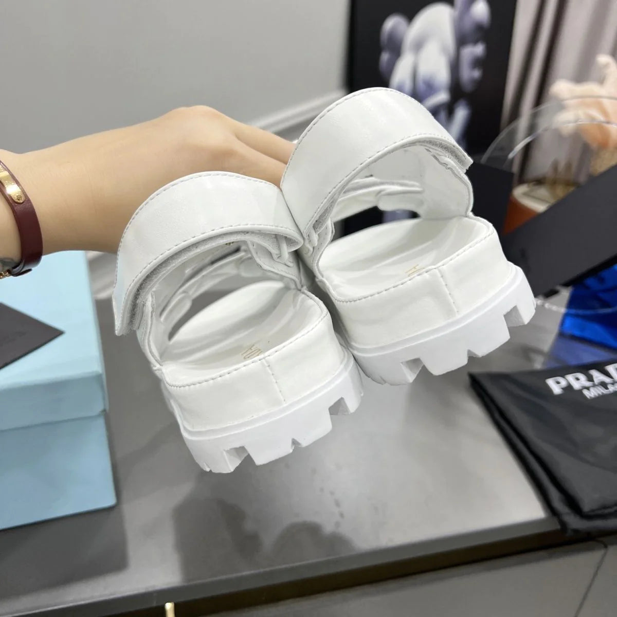 Spring And Summer New Women's Shoes Leather Soft Bottom Muffin Sandals Velcro 1024030828