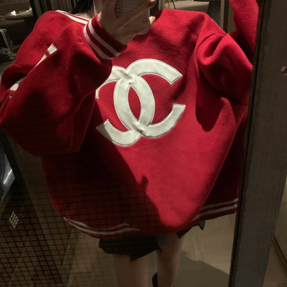 New fashion woolen patchwork leather sleeve jacket 1023121409