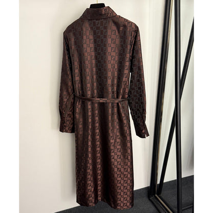 New Vintage Floral F-Letter Jacquard Coat 1025092307