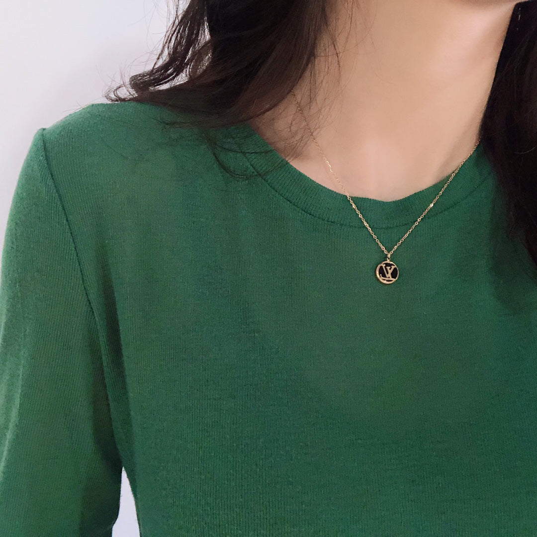 Titanium Steel L-Shaped Necklace 1025092219