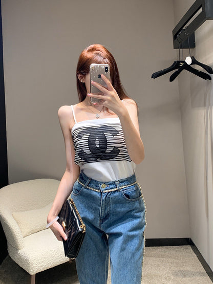 CNL Summer Contrast Color Striped Camisole 0724042701