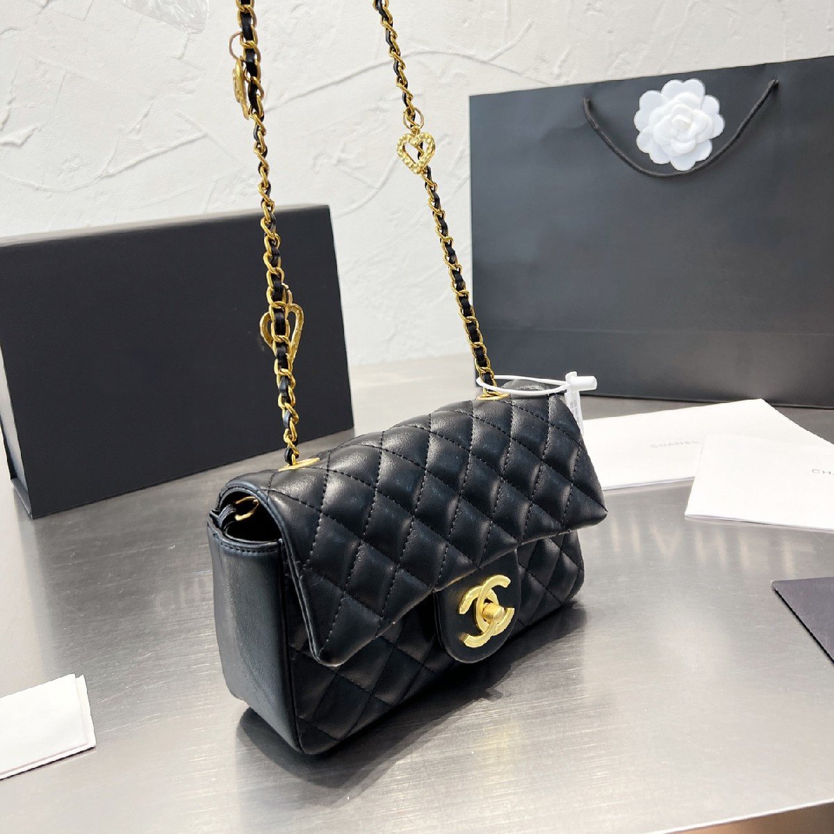 Flap Bag With Gold-Tone Metal