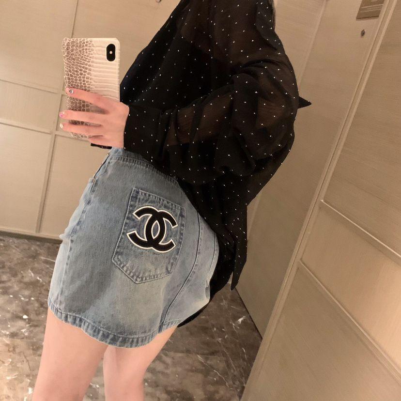 New Fashion Versatile High Quality Embroidered Denim Skirt 1024022903