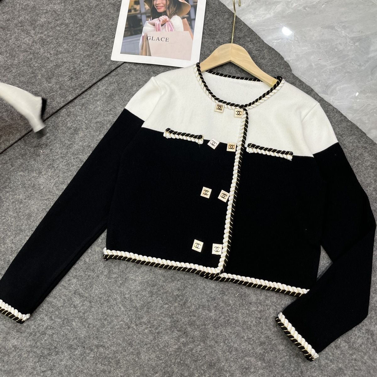 Fashion all-match knitted cardigan PD1023080203