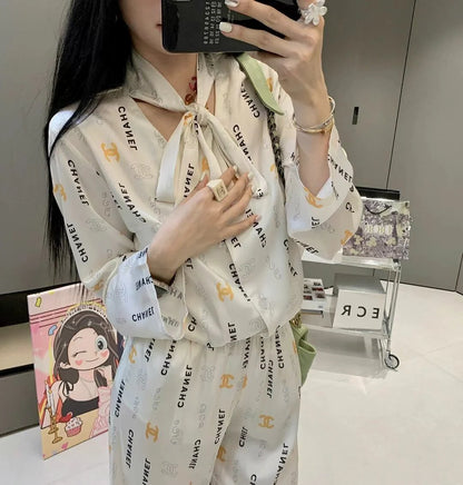 Premium Satin Print Shirt Trousers Suit 1024050910