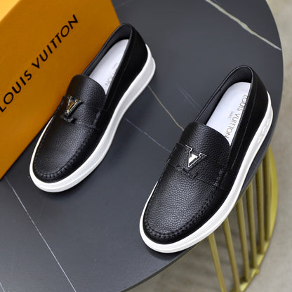 Lvv cowhide casual slip on shoes 0724091604