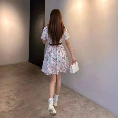 New Niche Belt Short Sleeve Dress 1024031816