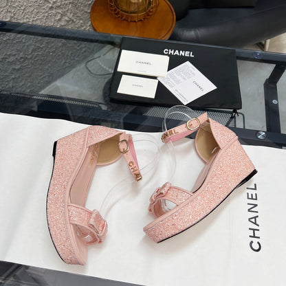 Chane1 top fashion thick sole sequined sandals 0724030815