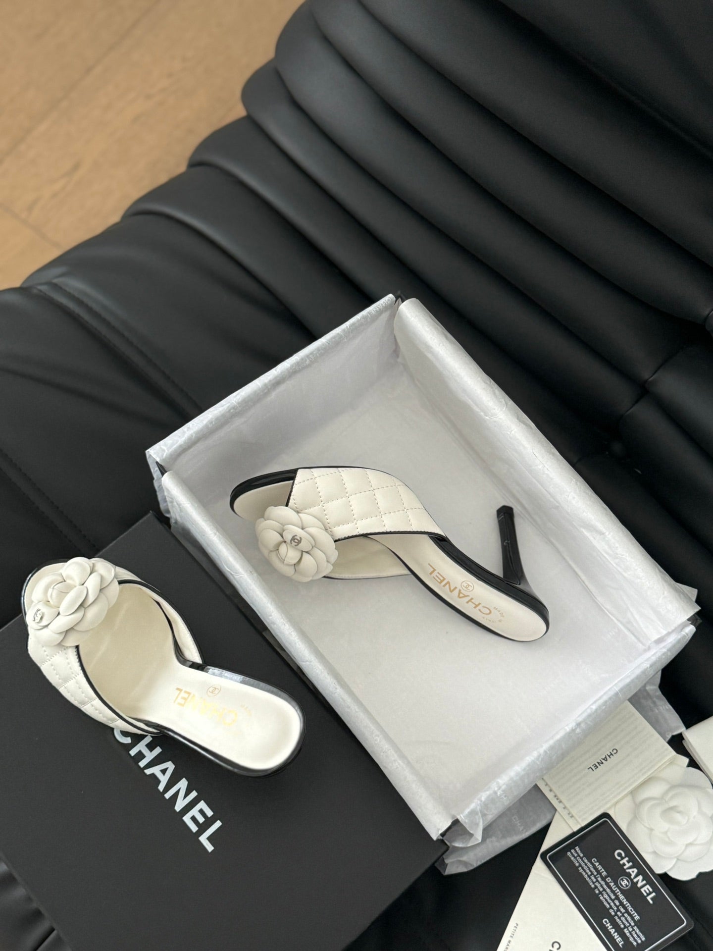 CNL 24SS camellia high heel slippers 0724042708