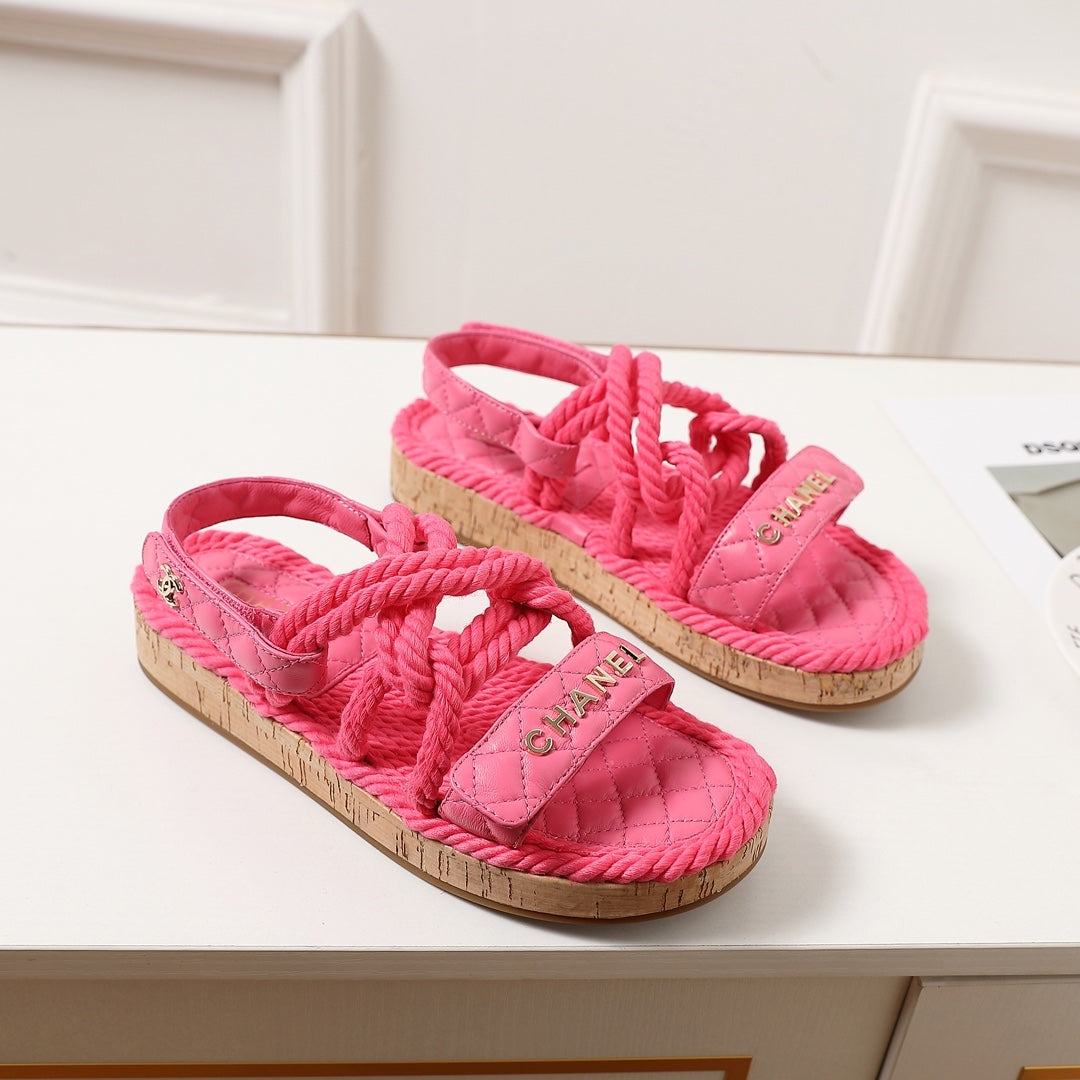 CNL rope rhombus platform sandals 0724060603