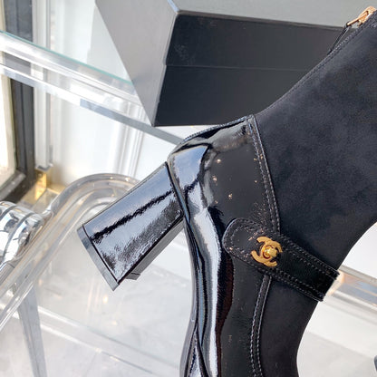 CNL Fashionable Leather and Suede Boots 0724102318