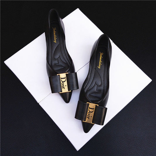 BLACK HANDMADE LEATHER DLOGO WOMEN'S SLIPPERS