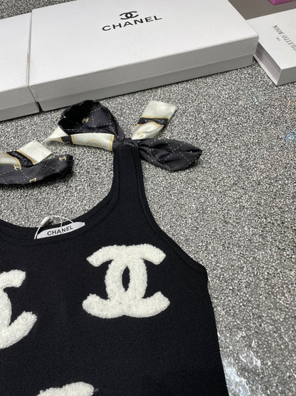 Summer new style tie bow jacquard knitted vest 0724042302