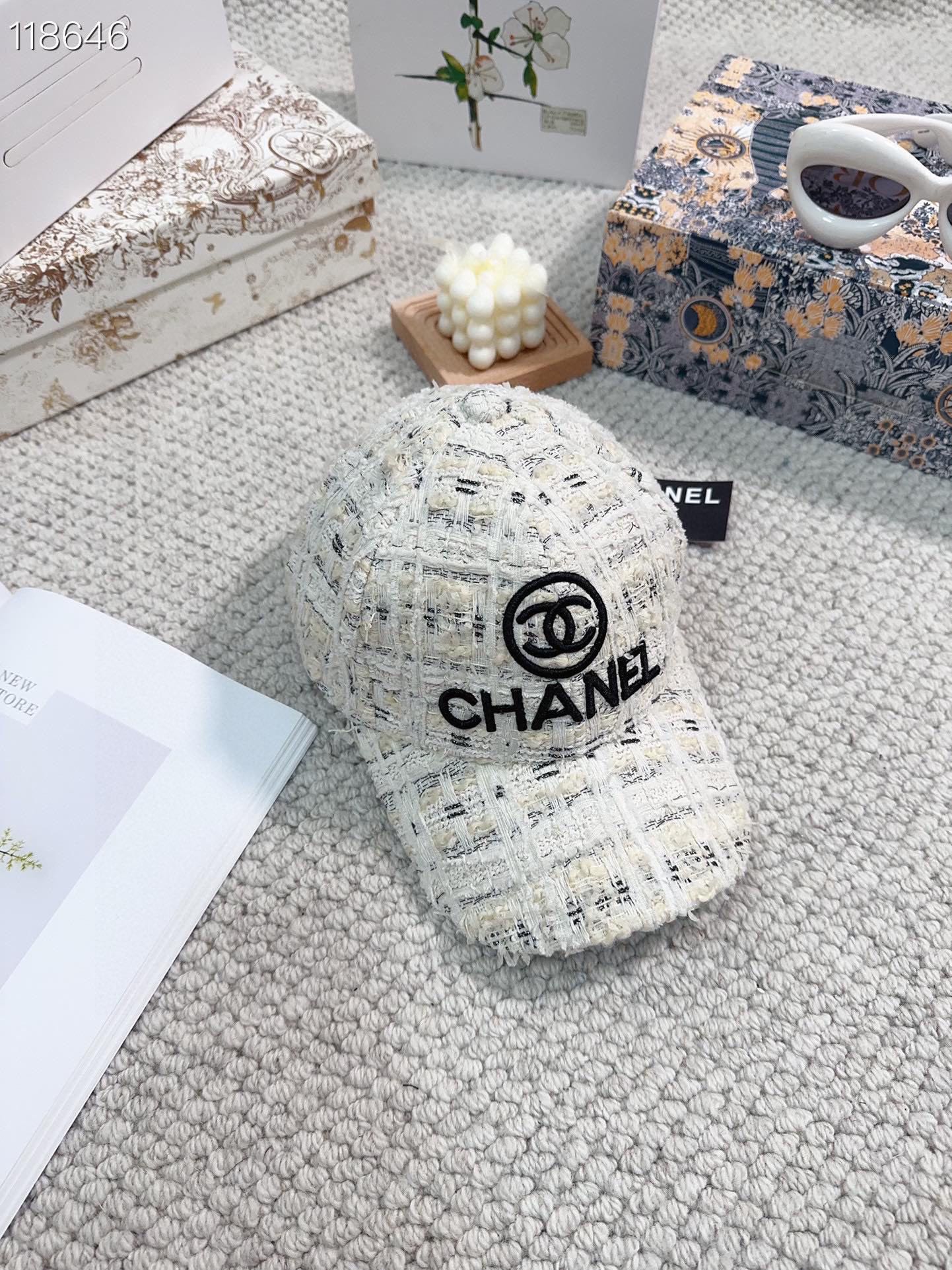 Woolen fabric small fragrant style baseball cap XC0823110804