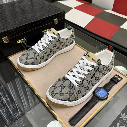 Classic Allover Printed Canvas Sneakers