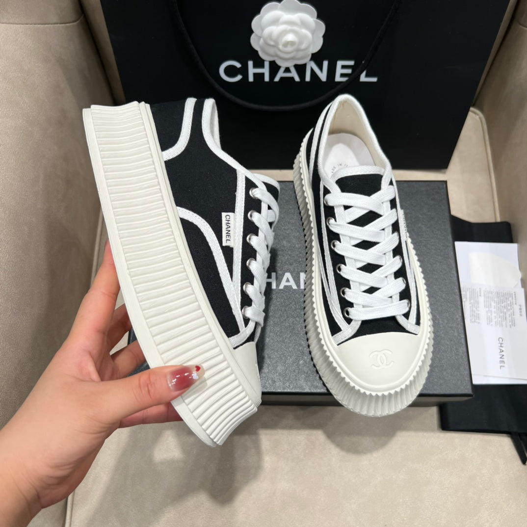 CNL Vintage 2024 Autumn and Winter New Style Canvas Thick-soled Sneakers 1824071604