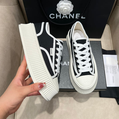 CNL Vintage 2024 Autumn and Winter New Style Canvas Thick-soled Sneakers 1824071604