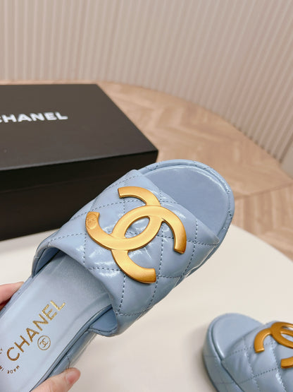 Chane1 top fashion thick-soled rhombus slippers 0724030812