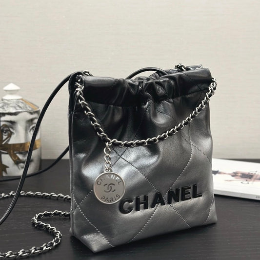 New black and silver gradient plaid bag 071