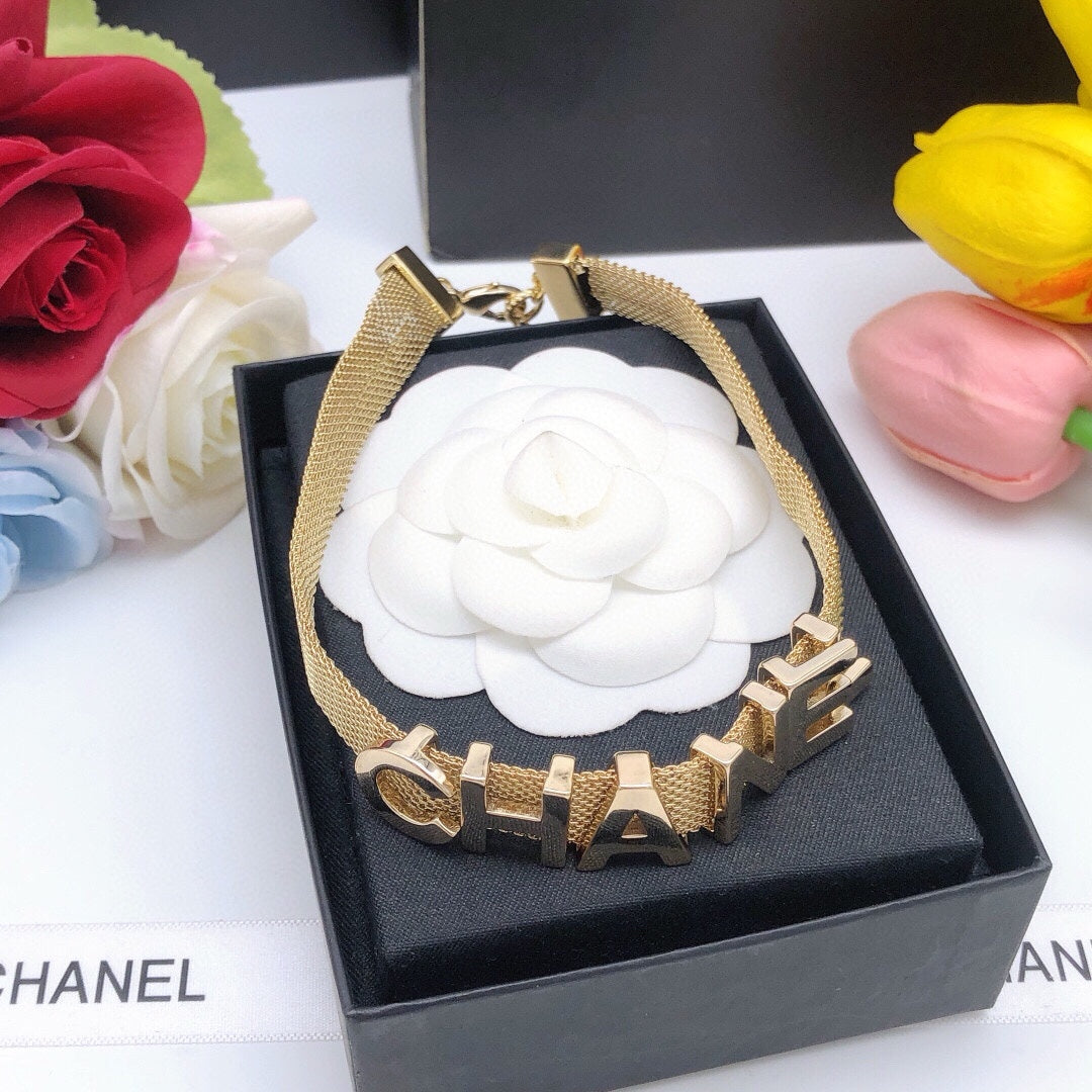 CNL brass letter necklace 0724110603