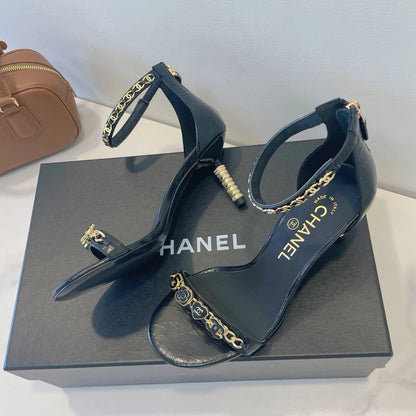 New hardware chain high-heeled sandals 1025042326