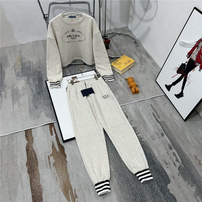 Casual Versatile Long Sleeved Set Hooded 1024022621