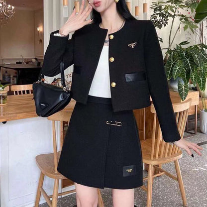 New versatile small jacket and skirt set 1024011025