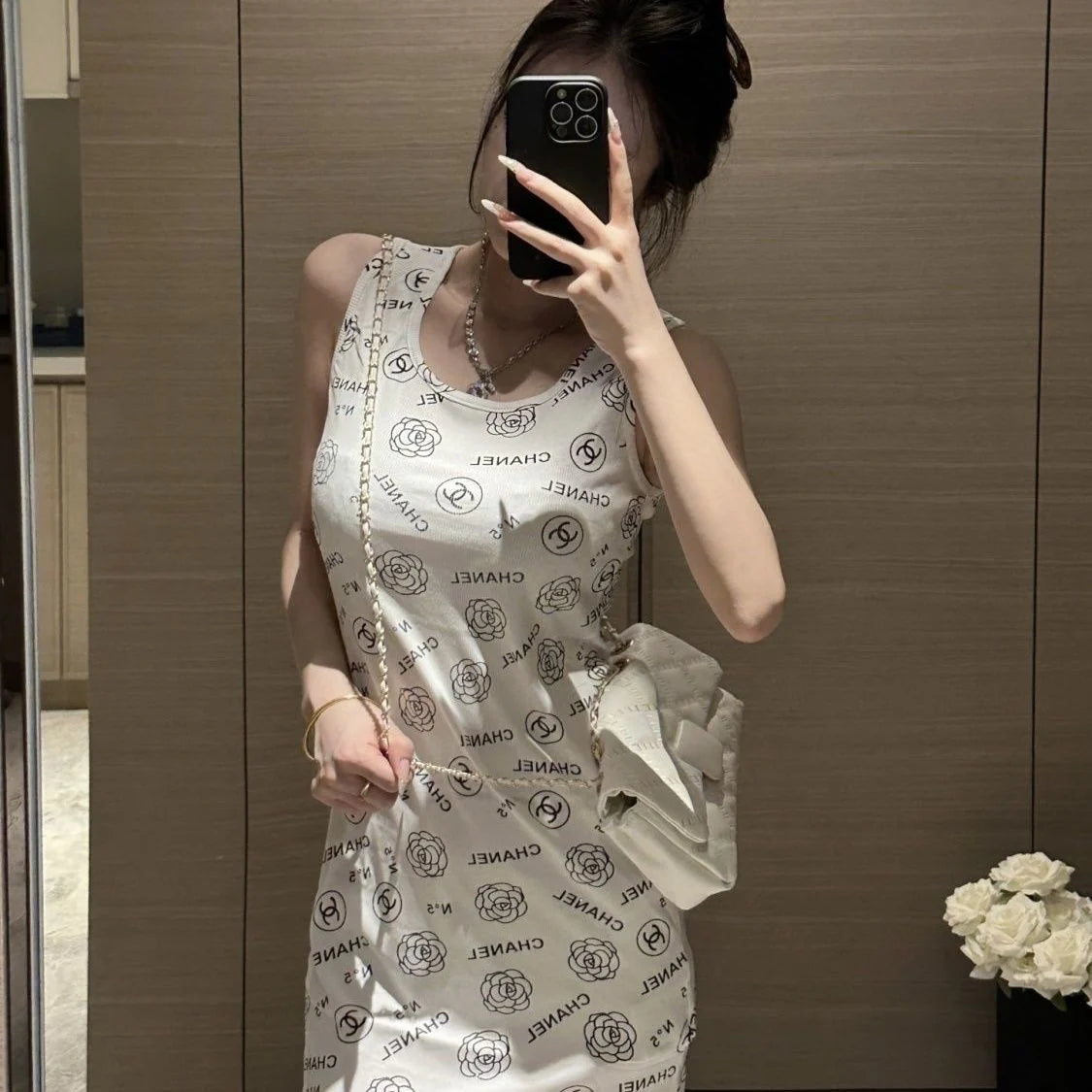 New Printed Dress Hot Girl Knitted Sexy Skirt 1024070316